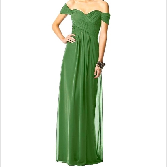 DESSY COLLECTION Vineyard Green Chiffon Dress - Picture 1 of 9